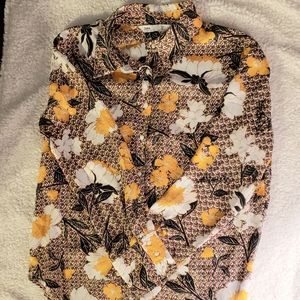 Zara Floral Button Up Shirt